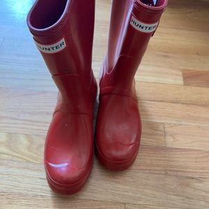 Red hunter boots